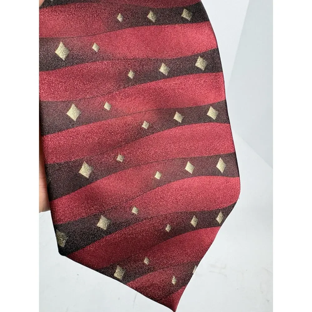 Grateful Dead Tie I Hear A Voice 17th Set VTG 1996 Burgundy Geometric X-Long